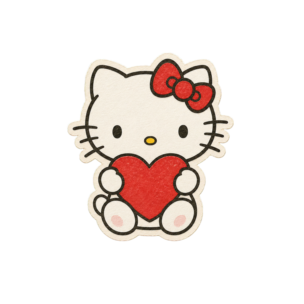 抱着爱心的凯蒂猫贴纸